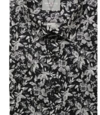 Marvelis grote maat overhemd korte mouw zwart en wit design strijkvrij