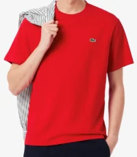 Lacoste grote maat t-shirt korte mouw en ronde hals rood 3XL t/m 6XL