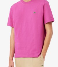 Lacoste grote maat t-shirt korte mouw en ronde hals roze