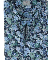 Marvelis grote maat overhemd korte mouw blauw groen bloem design strijkvrij