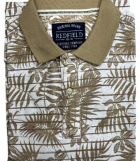 Redfield grote maat poloshirt korte mouw beige blad streep design