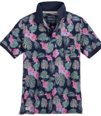Redfield grote maat poloshirt korte mouw donkerblauw bloem design