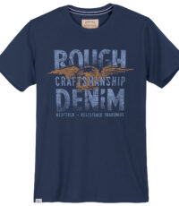 Redfield grote maat t-shirt korte mouw en ronde hals donkerblauw Rough Denim