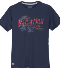 Redfield grote maat t-shirt korte mouw en ronde hals donkerblauw Sun & Vacation