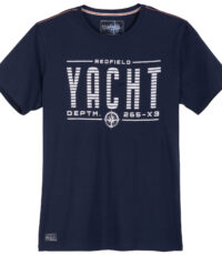 Redfield grote maat t-shirt korte mouw en ronde hals donkerblauw Yacht