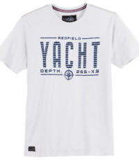 Redfield grote maat t-shirt korte mouw en ronde hals wit Yacht