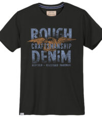Redfield grote maat t-shirt korte mouw en ronde hals zwart Rough Denim