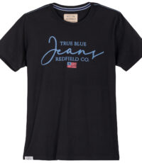 Redfield grote maat t-shirt korte mouw en ronde hals zwart True Blue Jeans