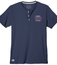 Redfield grote maat t-shirt korte mouw ronde hals knoopjes donkerblauw
