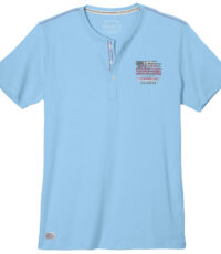 Redfield grote maat t-shirt korte mouw ronde hals knoopjes lichtblauw