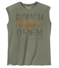 Redfield mouwloos t-shirt ronde hals olijfgroen Rough Denim
