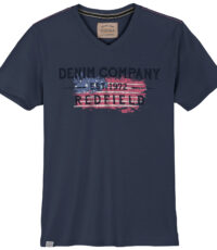 Redfield t-shirt grote maat v-hals donkerblauw Denim Company