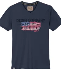 Redfield t-shirt grote maat v-hals donkerblauw Denim Company