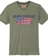 Redfield t-shirt grote maat v-hals groen Denim Company