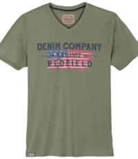 Redfield t-shirt grote maat v-hals groen Denim Company