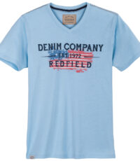 Redfield t-shirt grote maat v-hals lichtblauw Denim Company