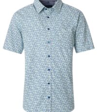 Casa Moda overhemd korte mouw blokjes design 2XL t/m 6XL