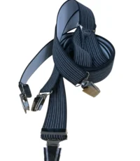 Extra lange bretels donkergrijze lengte streep