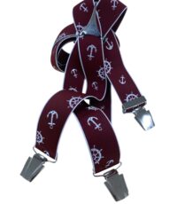 Extra lange bretels rood anker en stuurwiel