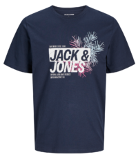 Jack & Jones t-shirt donkerblauw met blad motief