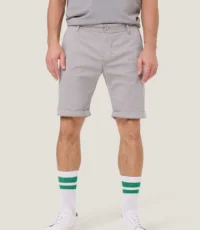 Pioneer chino stretch korte broek lichtgrijs