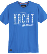 Redfield grote maat t-shirt korte mouw en ronde hals blauw Yacht