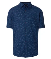 Redmond overhemd korte mouw blauw fantasie design
