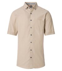 Redmond overhemd korte mouw met borstzakje beige design