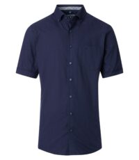 Redmond overhemd korte mouw met borstzakje donkerblauw design