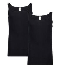 Adamo grote maat singlet onderhemd zwart 2 stuks
