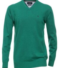 Casa Moda extra lange mouw 72cm v-hals trui groen