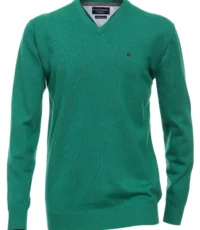 Casa Moda extra lange mouw 72cm v-hals trui groen