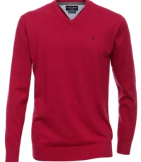 Casa Moda extra lange mouw 72cm v-hals trui rood