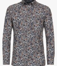 Casa Moda overhemd grote maat lange mouw blauw fantasie