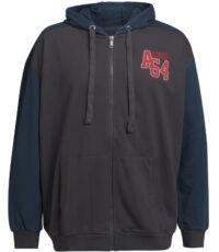 Ahorn grote maat hoodie sweat vest grijs met blauw model Tim