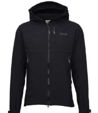 Brigg grote maat soft shell jack zwart met capuchon