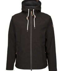 Brigg grote maat soft shell jack zwart met capuchon