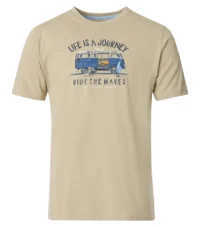 Redmond t-shirt korte mouw beige Life Is A Journey