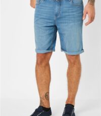 Redpoint stretch denim bermuda lichtblauw washing