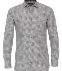 Casa Moda overhemd extra lange mouw grijs en wit fantasie
