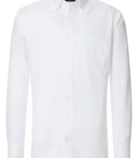 Casa Moda overhemd lange mouw uni wit button down strijkvrij