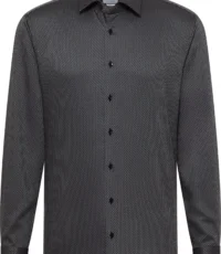 Eterna overhemd extra lange mouw antracietgrijs fantasie design strijkvrij