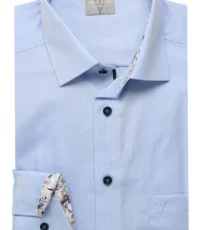 Marvelis grote maat overhemd lange mouw blauw design