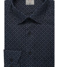 Marvelis grote maat overhemd lange mouw blauw fantasie design comfort fit