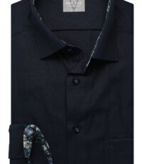 Marvelis grote maat overhemd lange mouw donkerblauw design
