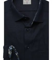 Marvelis grote maat overhemd lange mouw donkerblauw design
