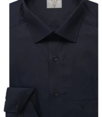 Marvelis grote maat overhemd lange mouw donkerblauw ingeweven werkje comfort fit