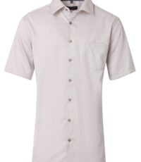 Casa Moda overhemd korte mouw beige contrast