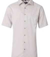 Casa Moda overhemd korte mouw beige contrast