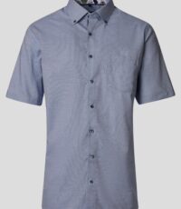 Casa Moda overhemd korte mouw blauw contrast